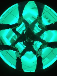 Group of people at sea seen through glass