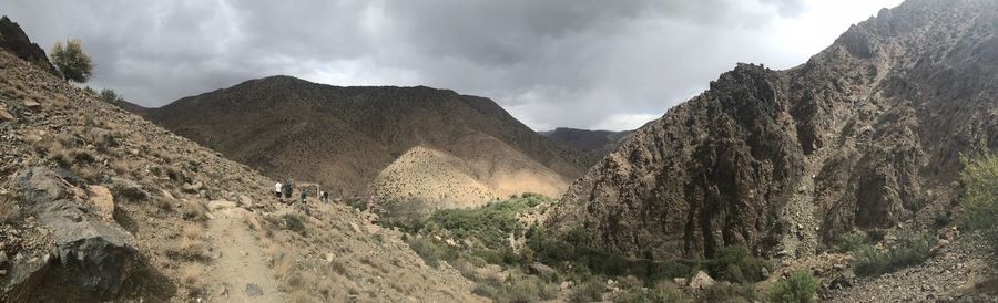 Panoramic view of mountains against sky