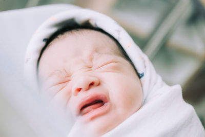 Close-up of baby boy sleeping