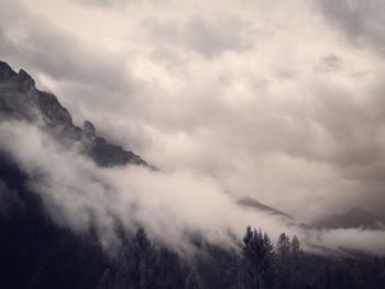 Low angle view of mountain against sky