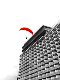 Low angle view of buildings against clear sky