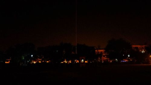 View of illuminated city at night