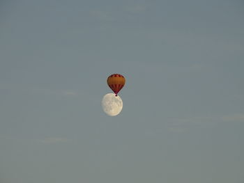 Low angle view of hot air balloon against sky