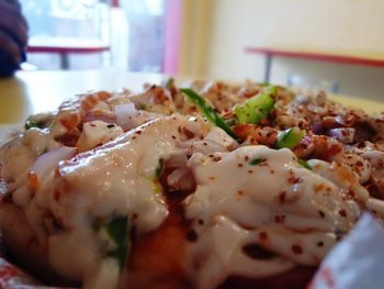 Close-up of meal served in plate