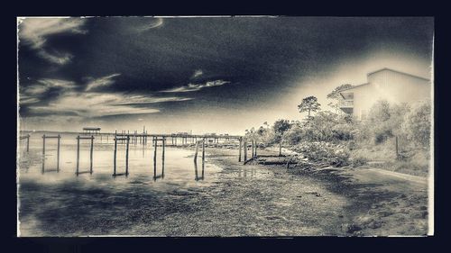 View of sea against cloudy sky