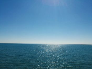 Scenic view of calm sea against clear sky