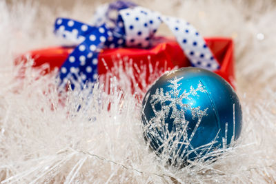 Close-up of christmas decorations