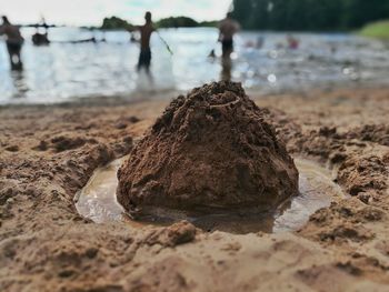 Close-up of water on sand