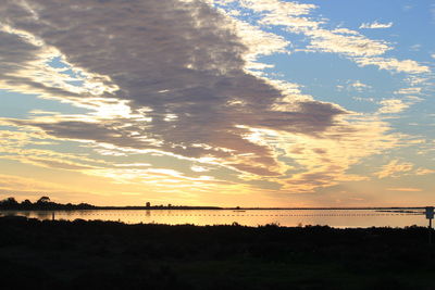 Scenic view of landscape at sunset