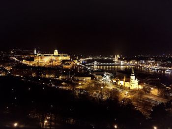 View of city at night