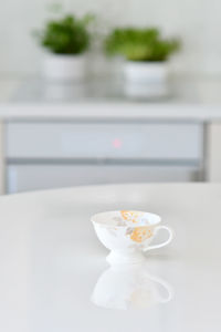 Close-up of ice cream on table