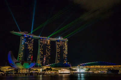 Illuminated cityscape at night