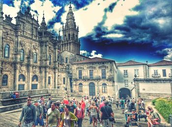 Tourists in front of church