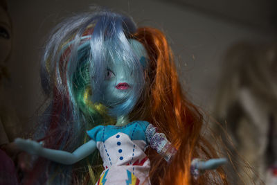 Close-up of doll at home