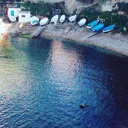 View of boats in water