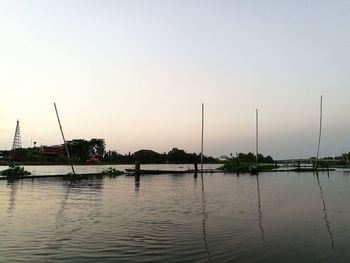 Scenic view of river against clear sky