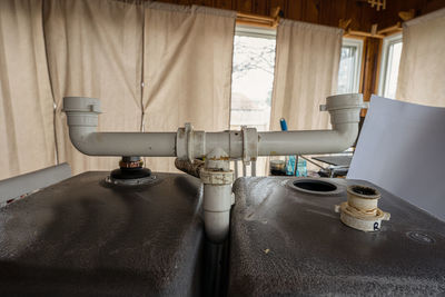 P trap pipe made of pvc has been removed from under your sink