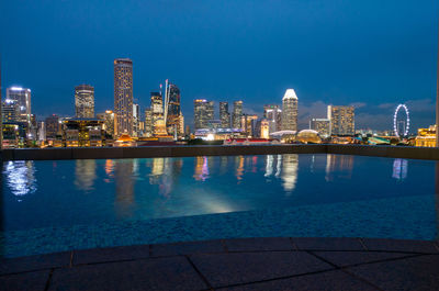 Illuminated city at night