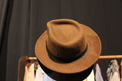 High angle view of hat in store