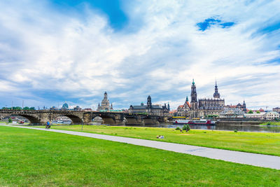 View of park against cloudy sky