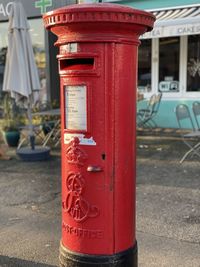 Close-up of a mailbox