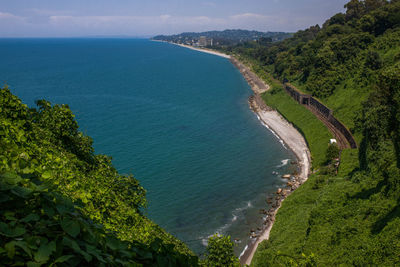 High angle view of sea against sky