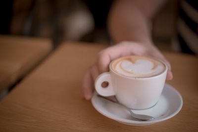 Coffee cup on table