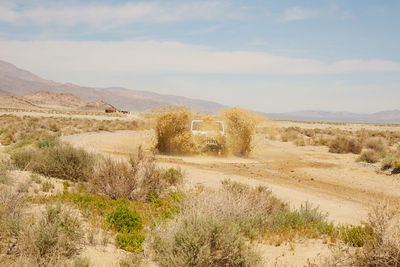 Jeep going through the mud at trona pinnacles