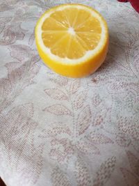 High angle view of orange slice