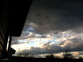 Silhouette trees against sky during sunset