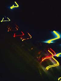 Close-up of illuminated light painting at night