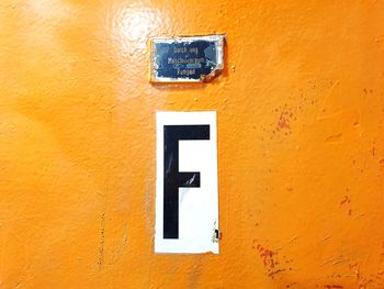 Close-up of mailbox on wall