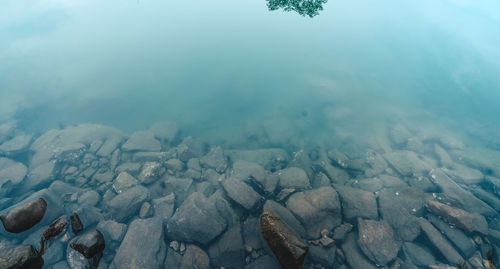 High angle view of sea shore