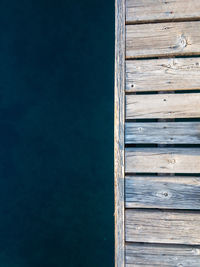 Full frame shot of wooden wall by sea