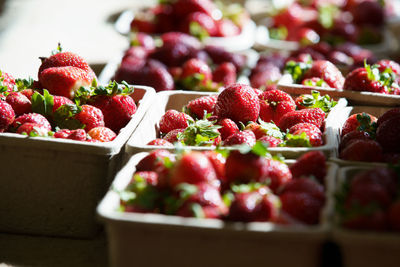 Close-up of chopped fruits in container