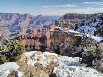 Scenic view of rocky mountains