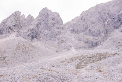Scenic view of mountains against clear sky