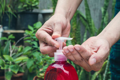 Close-up of man holding ice cream