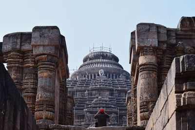 View of old temple against sky