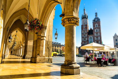 View of historic building against sky in city
