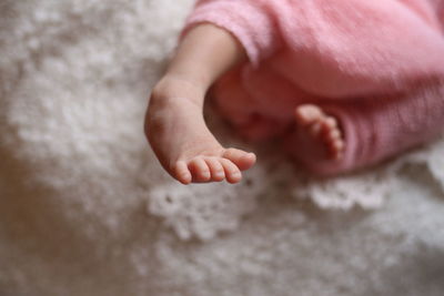 Close-up of baby feet