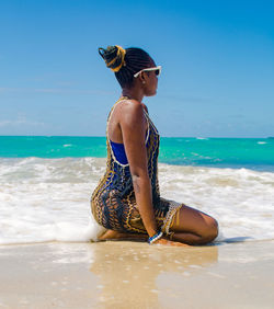 Portrait of a female young adult at the beach