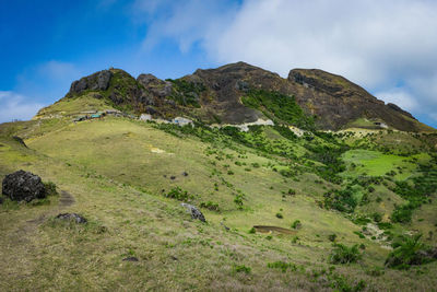 Scenic view of mountains against sky