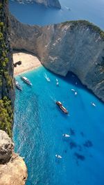 Aerial view of blue sea