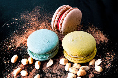 Close-up of macaroons on table