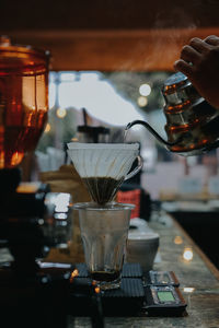 Directly above shot of coffee on table