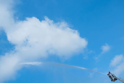 Low angle view of rainbow against sky