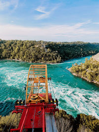 High angle view of sea against sky