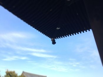 Low angle view of roof against sky