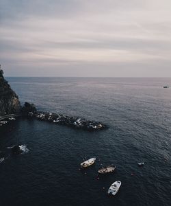 High angle view of sea against sky